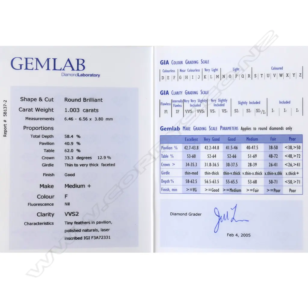 A 1.03ct round brilliant cut unset diamond, Image 1++