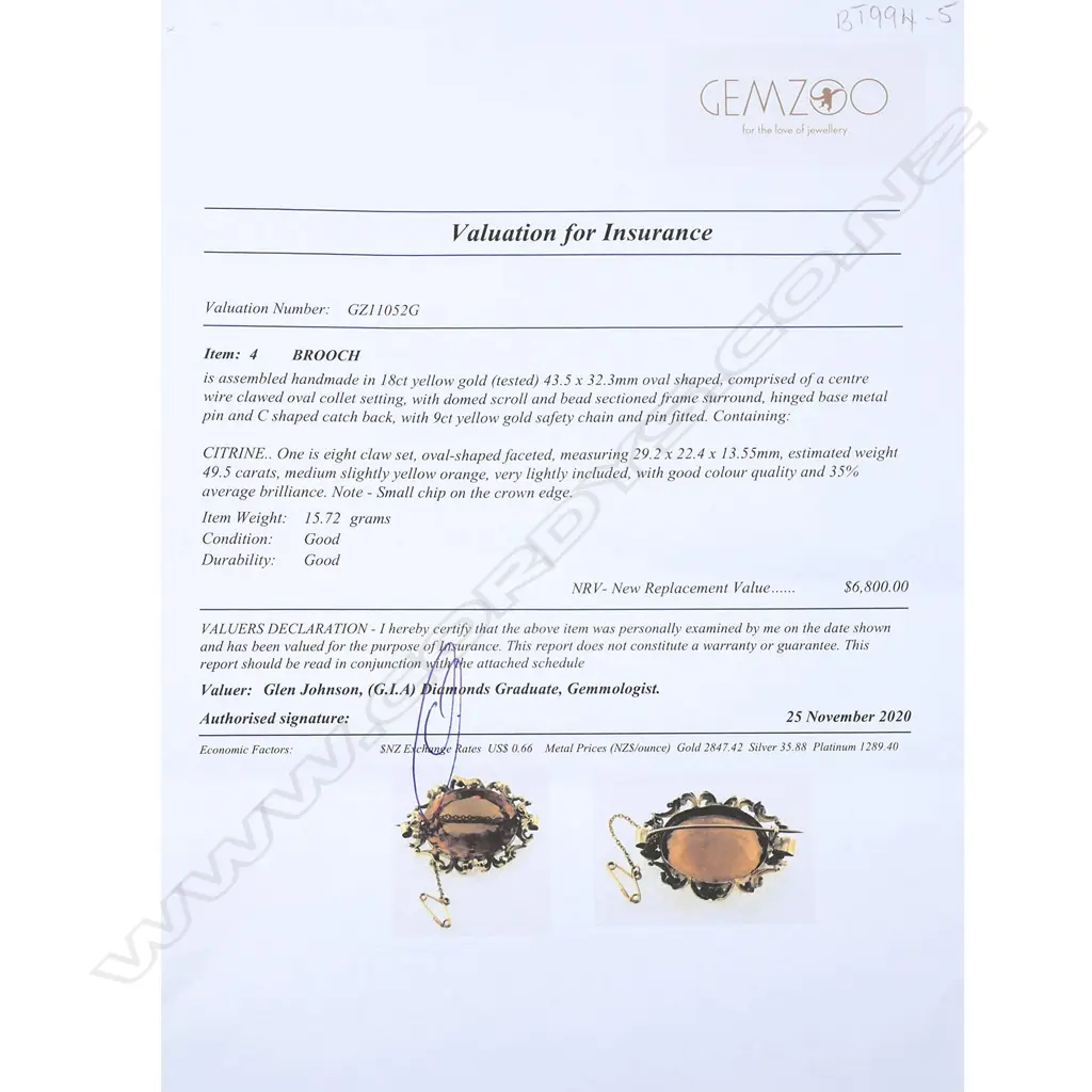A Victorian 18ct gold and citrine brooch, Image 1++