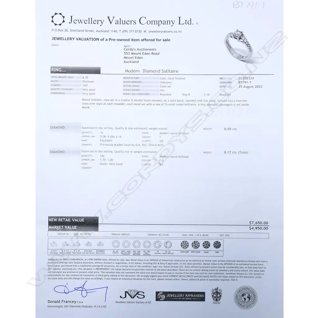 A modern platinum and diamond solitaire ring, Image 1++