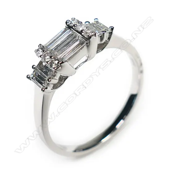 An 18ct white gold and diamond ring,