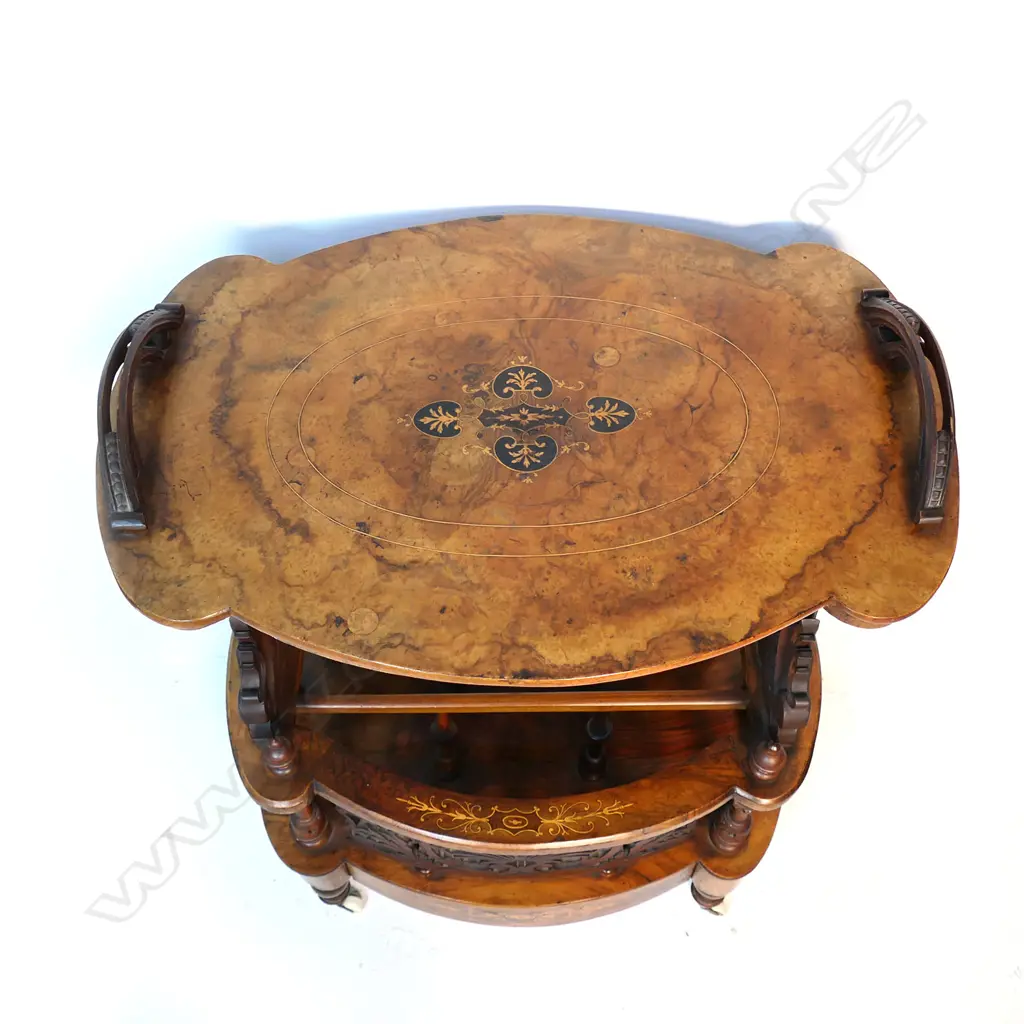 A Victorian walnut canterbury, Image 1++