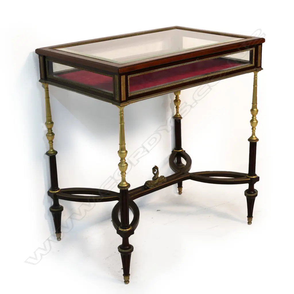 A Louis revival mahogany and ormolu bijouterie display table, Image 1++