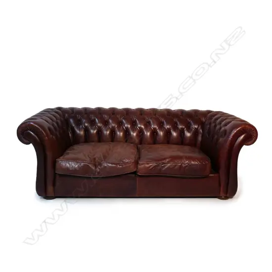 A Conran leather chesterfield three-seater,