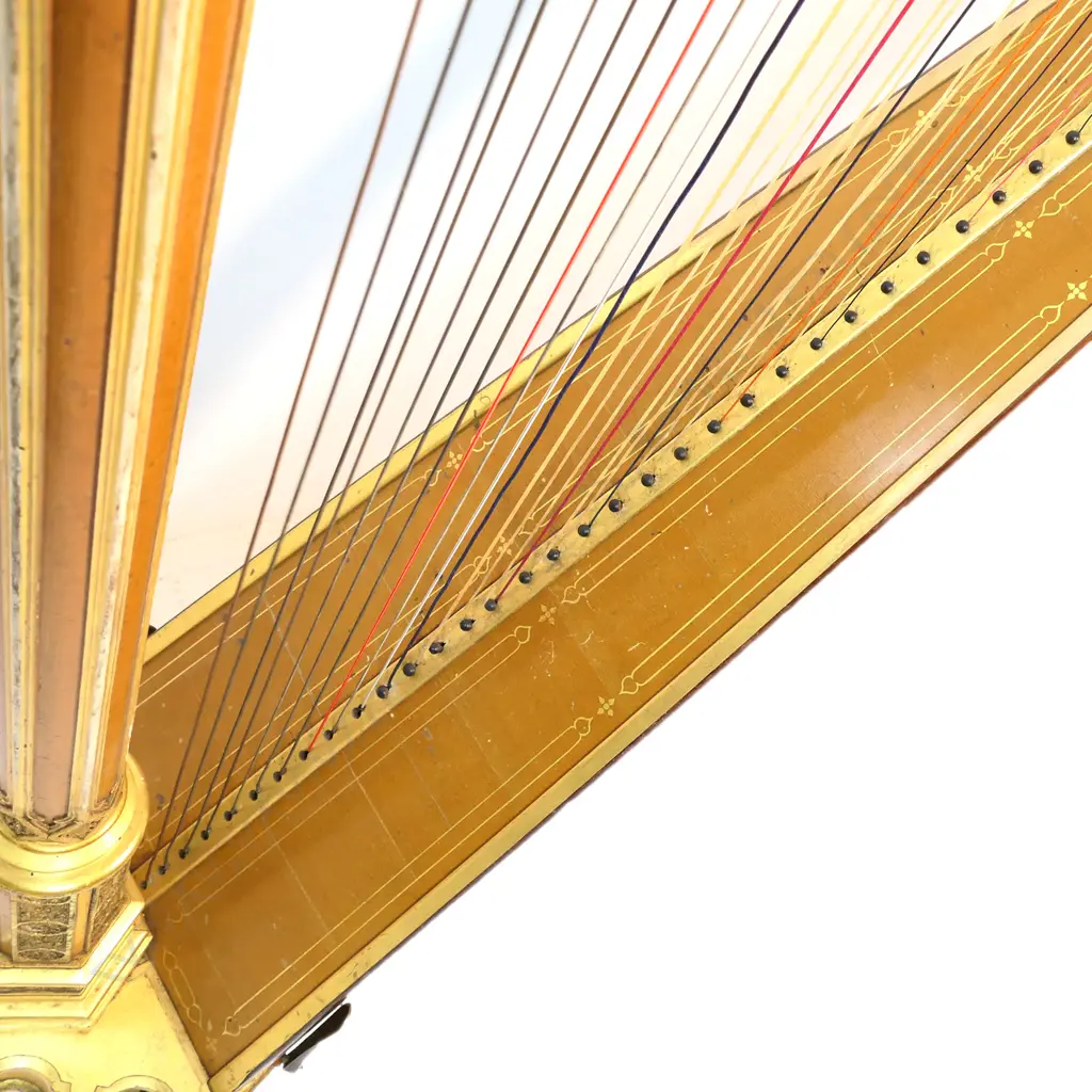 A mid 19thC gilt wood forty-six string Gothic “Angel” Harp by Erard, Image 1++