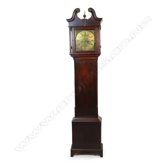 A George III oak long case clock,