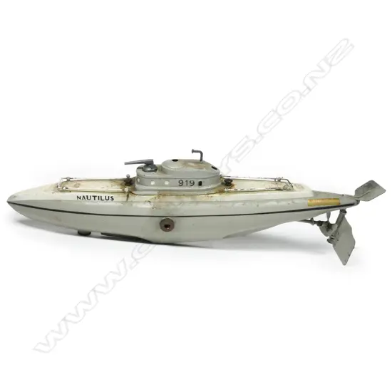 A vintage clockwork tinplate, French made, JEP 'Nautilus' submarine,. model 919,