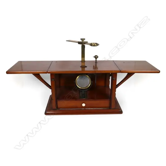 A Victorian mahogany and brass field microscope,