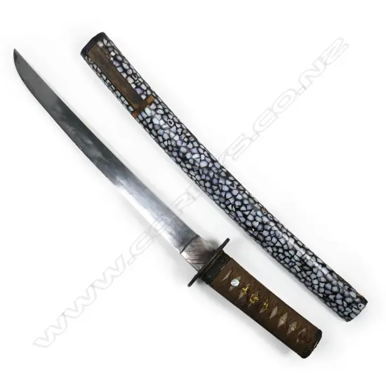 An old Japanese wakizashi short sword,