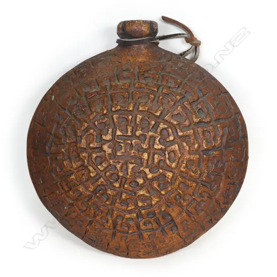 A Len Castle discoid wall vase,