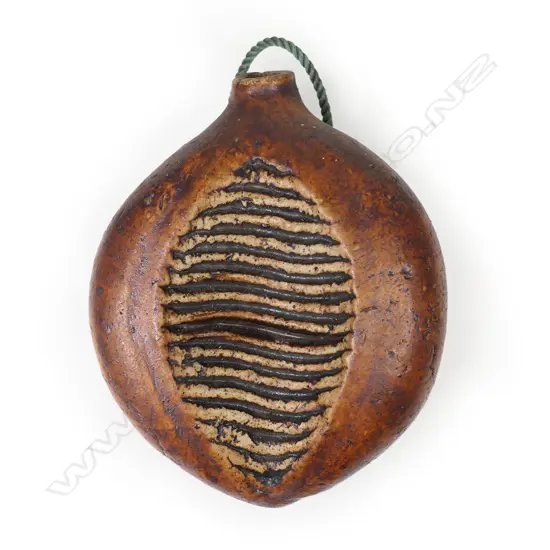 A Len Castle small pod form wall vase,