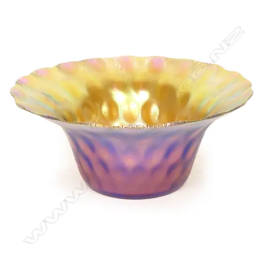 An attributed Louis Comfort Tiffany favrile glass bowl,