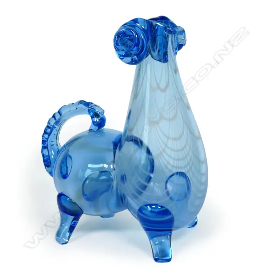 A Murano glass stylised bull decanter,