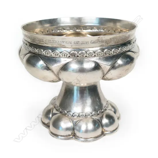 An Edwardian silver classical chalice,