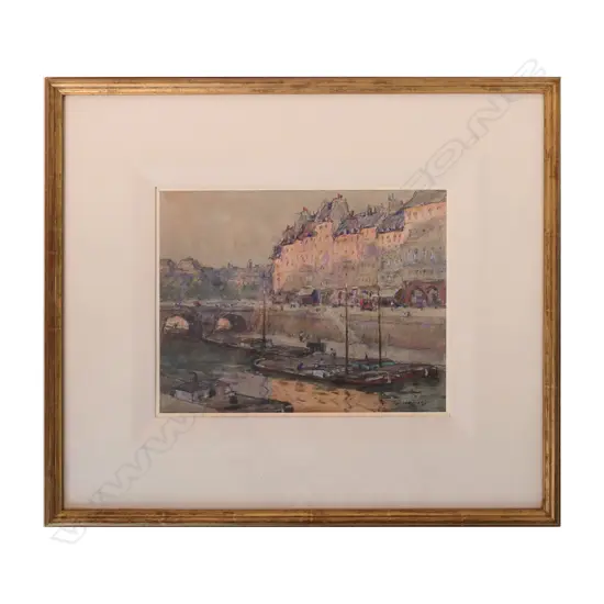 Terrick John Williams (UK 1860-1936), 'Evening on the Seine, Paris',