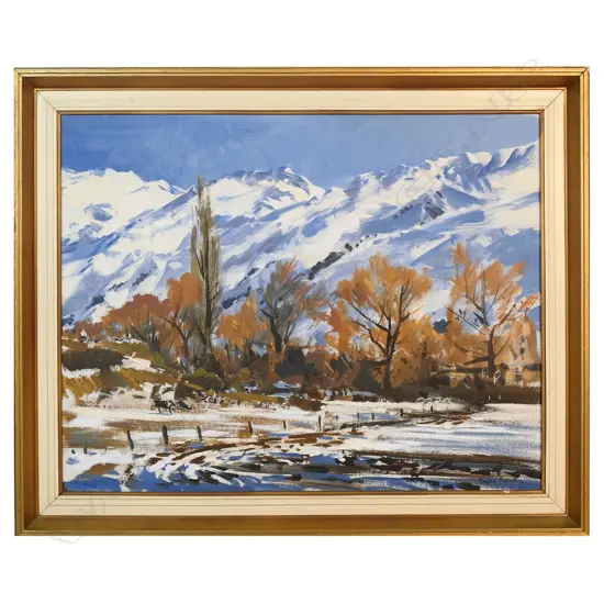 Douglas Badcock (1922 - 2009), 'Golden Willows, Coronet Peak Range',