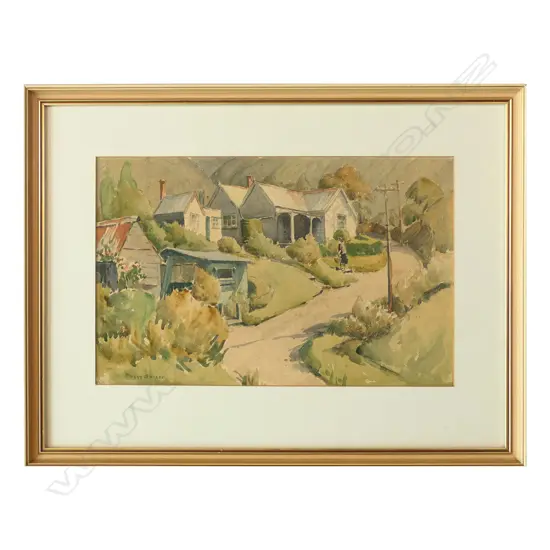 Peggy Spicer (1908-1974), 'Cottages Thames',