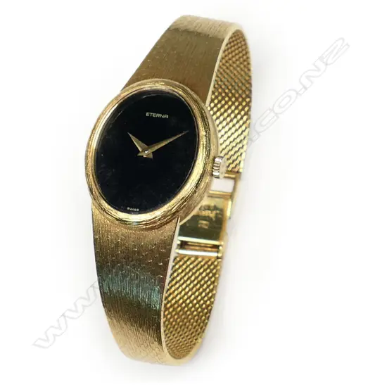 A vintage Eterna 18ct gold bracelet watch,