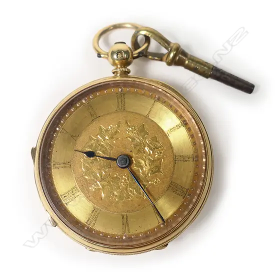 A 19thC 18ct gold open face pocket watch,