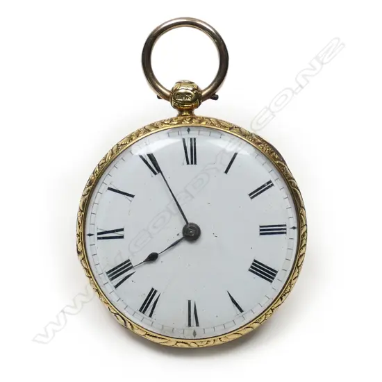 A 19thC 18ct gold open face pocket watch,