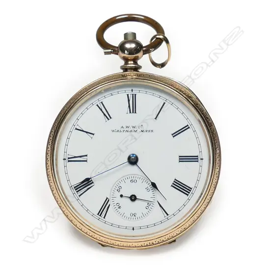 A vintage US 10ct yellow gold Waltham woman's' pocket watch,