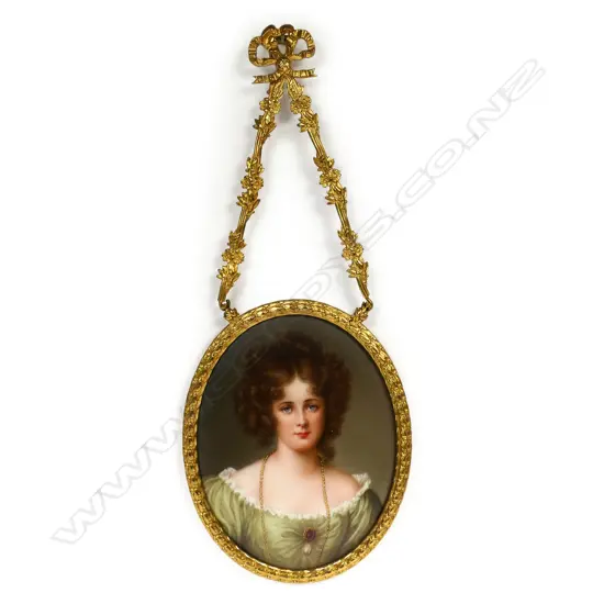 A Late 19thC German fine hand painted porcelain portrait plaque.