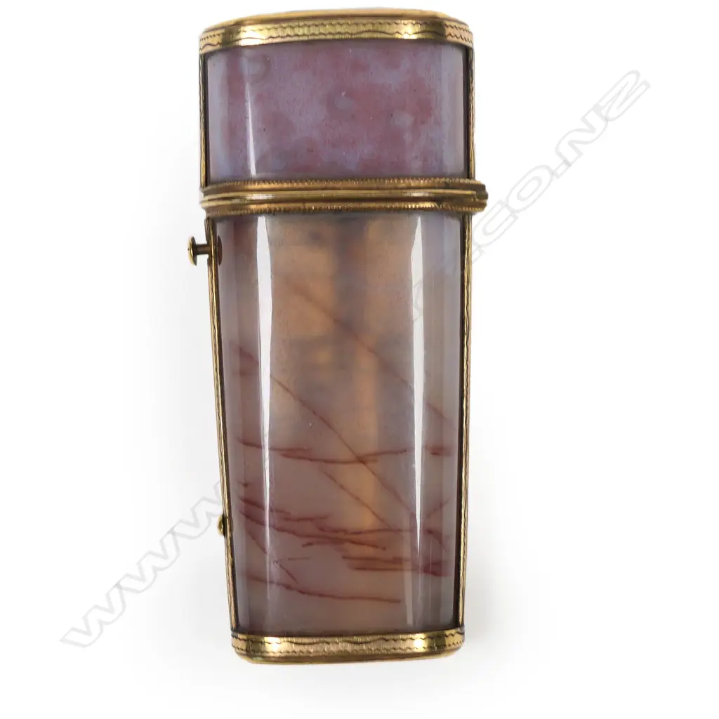 A 19thC mauve agate étui, Image 1++
