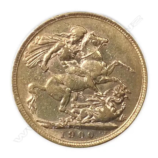 A 1900 full gold sovereign coin,