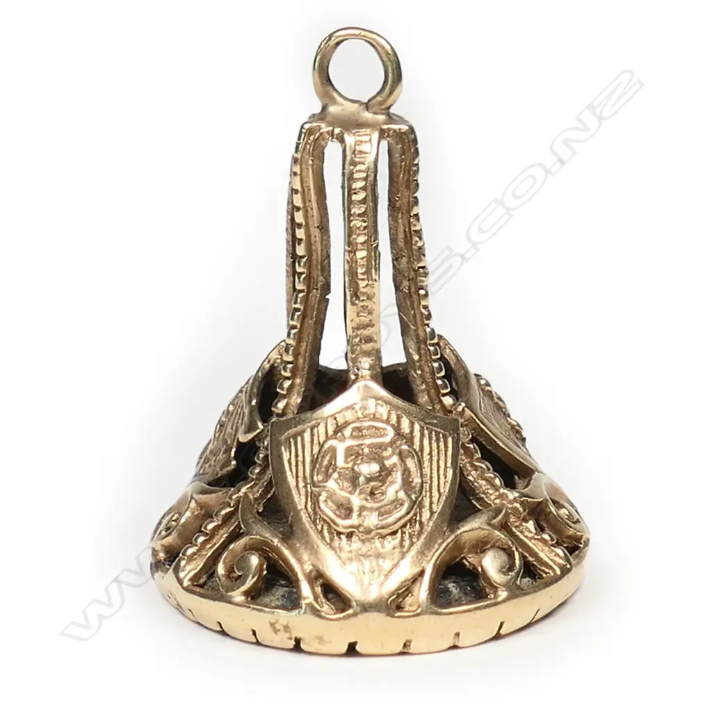 A vintage antique style 9ct rose gold fancy fob seal, Image 1++