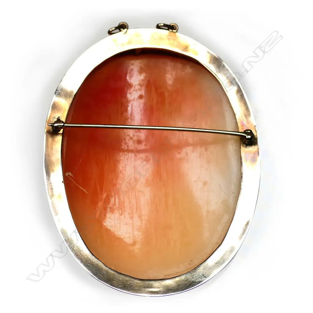 A 14ct rose gold framed cameo brooch, Image 1++
