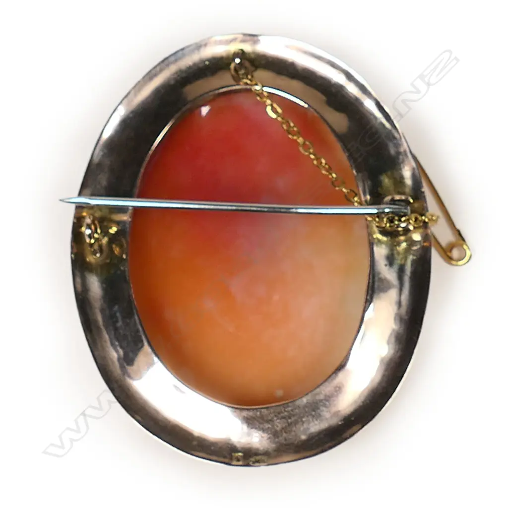 A 9ct rose gold framed elegant cameo brooch, Image 1++