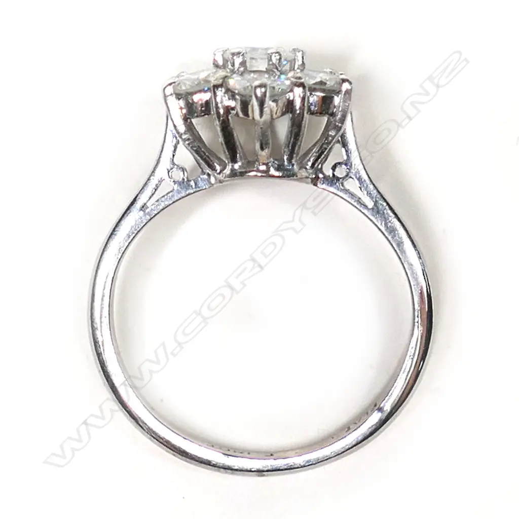 # An 18ct white gold and diamond cluster ring, Image 1++