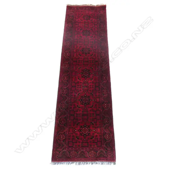 A hand knotted Afghan Andkhoi runner,