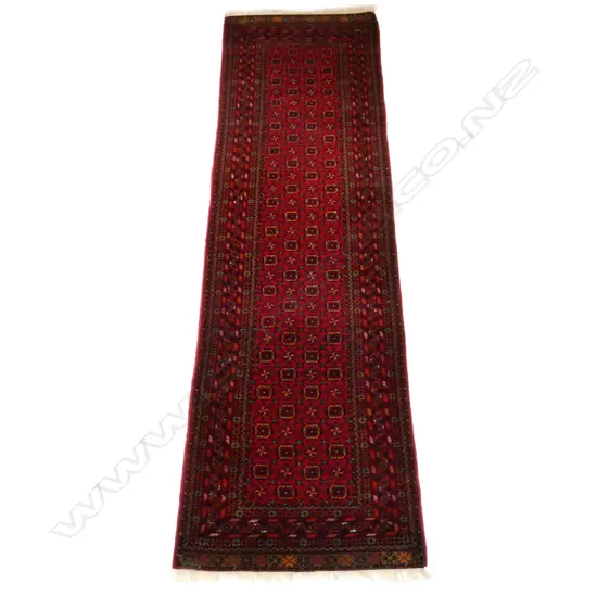 A hand knotted Bokhara runner,