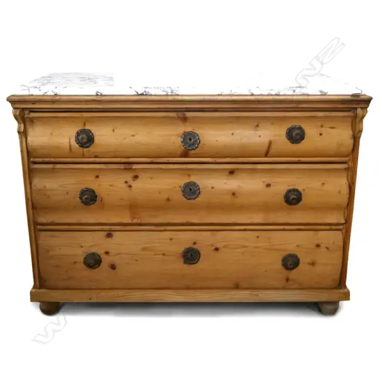 A 19thC European three drawer commode,