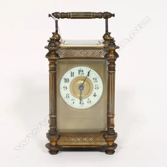 A brass cased carriage clock by Mackay, Cunningham & Co., Paris,