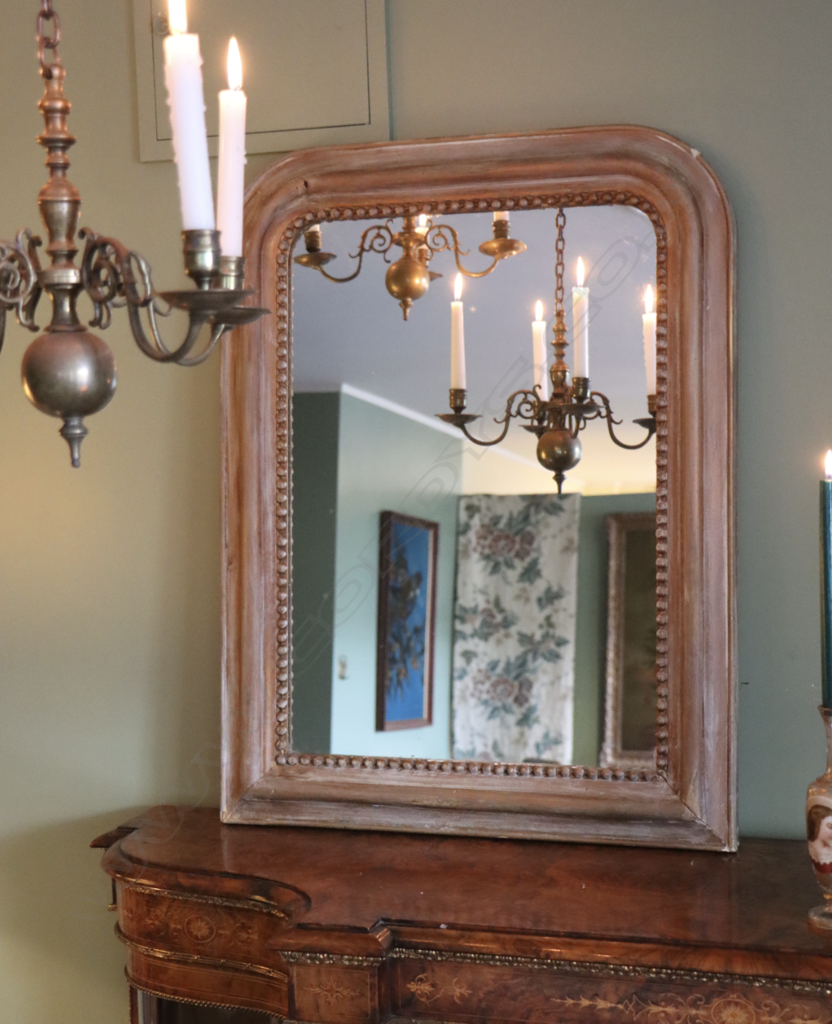 A French 19th C silver wash mirror  760 x 580mm Image 1++