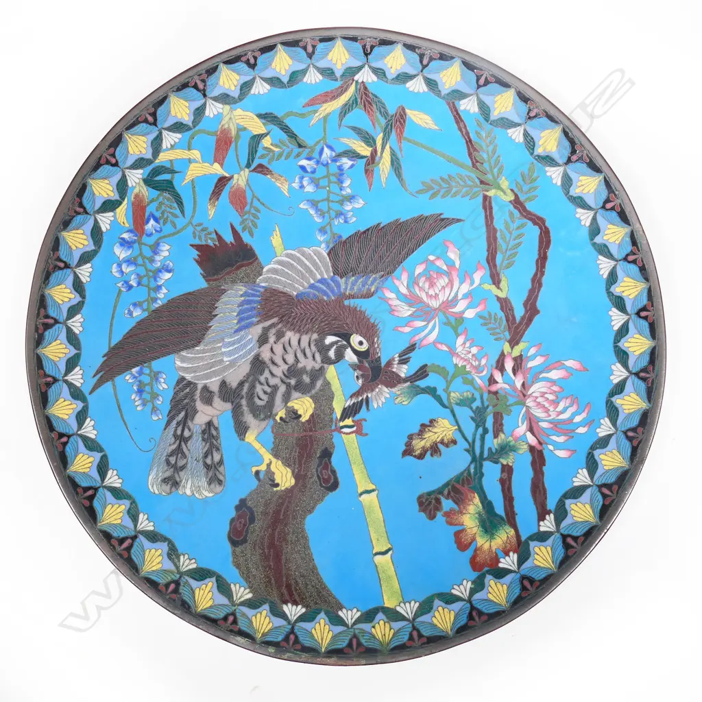 A Japanese Meiji period cloisonné wall charger, Image 1++