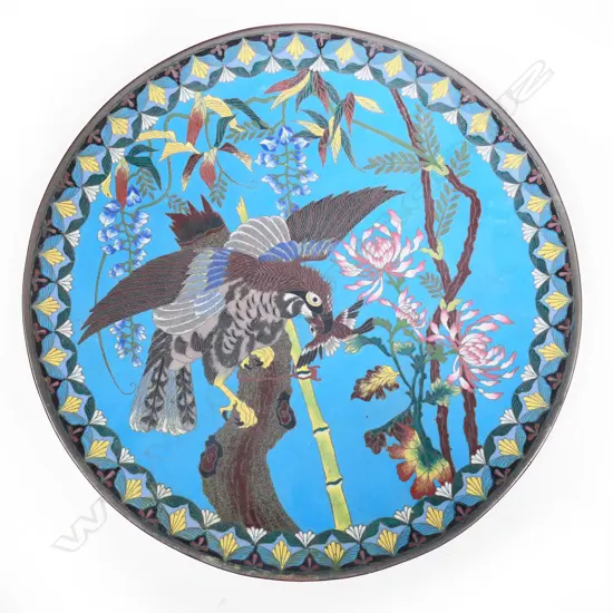 A Japanese Meiji period cloisonné wall charger,
