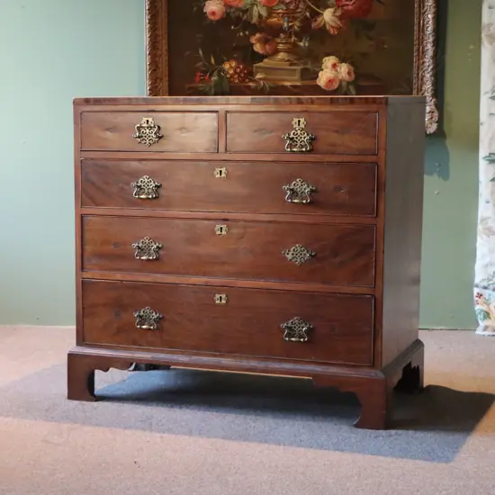A George III  small proportion mahogany chest,