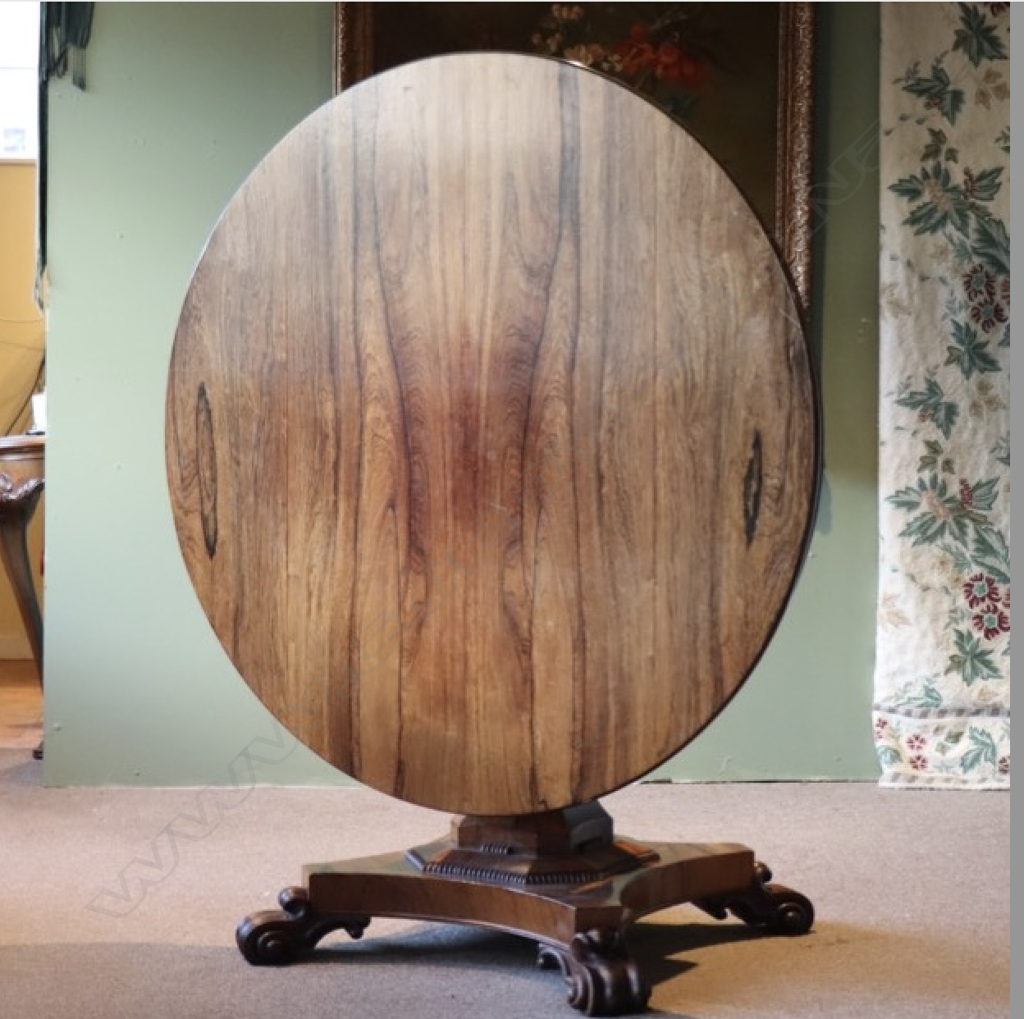 A quality William IV rosewood pedestal dining / center table, Image 1++