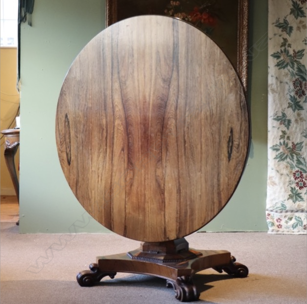 A quality William IV rosewood pedestal dining / center table, Image 1++
