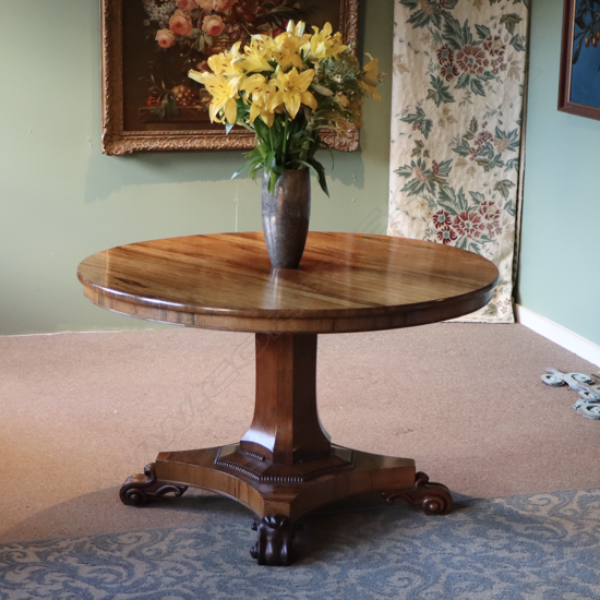 A quality William IV rosewood pedestal dining / center table,