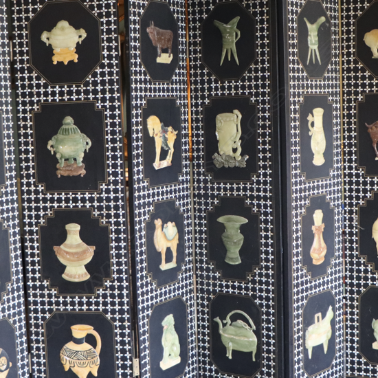 A Chinese folding six-panel screen,