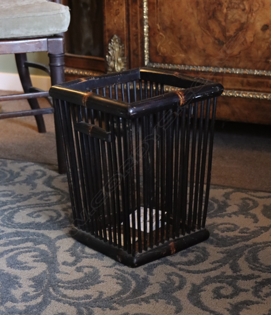 A stylish ebonized bamboo paper bin Image 1++
