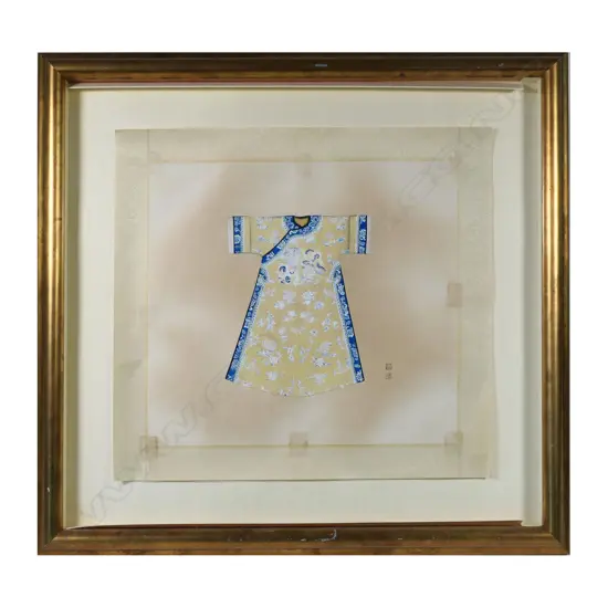 A Chinese hand painted image of a mandarin's robe,