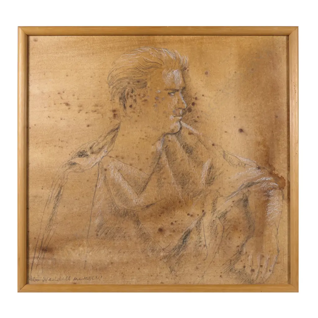 A framed study of Caesar, pencil on paper, signed P Waddell Image 1++