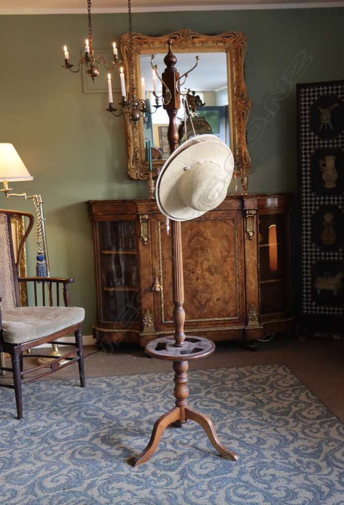 A vintage coat and umbrella stand with brass handles Image 1++