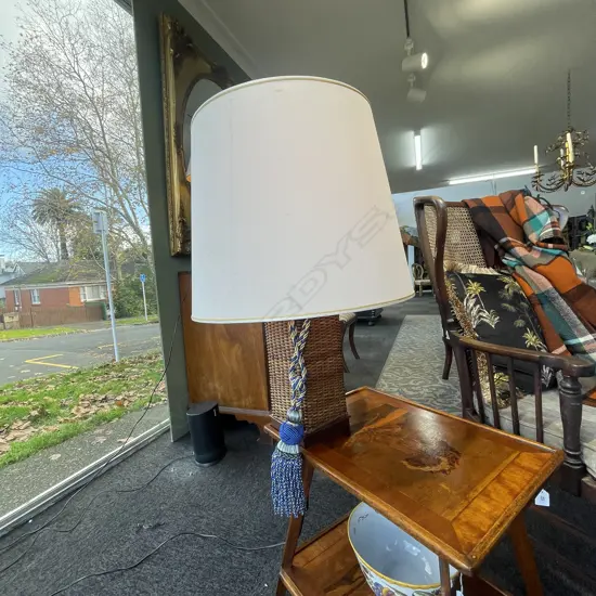 CANE SIDE LAMP WITH SHADE