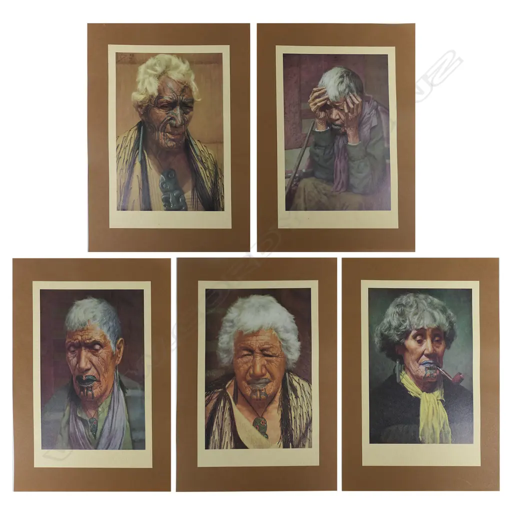 Five chromolithograph prints of C.F.Goldie portraits of Māori portraits, Image 1++
