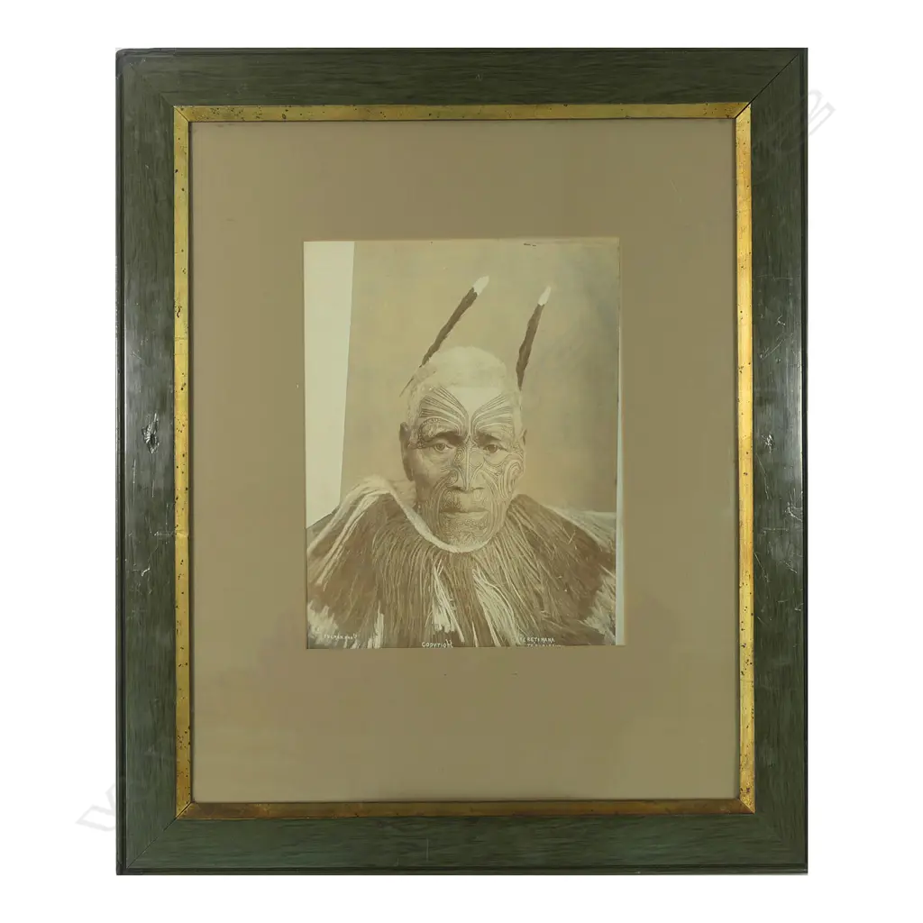 'Te Retimana Te Rurapoutu' (Rangitāne, Ngāti Kahungunu), Pulman Studios (Elizabeth Pulman) large vintage albumen photograph, c.1880s, Image 1++